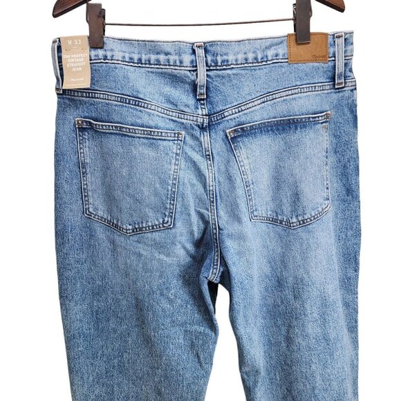 New Madewell The Perfect Vintage Straight Jeans Knee-Rip Edition Women's Size 33 - Picture 6 of 15